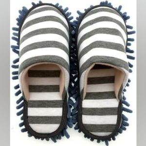 Selric Cozy Washable Dust Mop Slippers Stripe Closed Toe Multi-sizes Multi-color